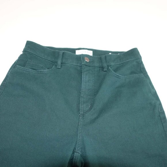 Loft Women's Straight Leg Jeans Size 2 / 26 Green High Rise Denim 28" Inseam - Picture 2 of 7